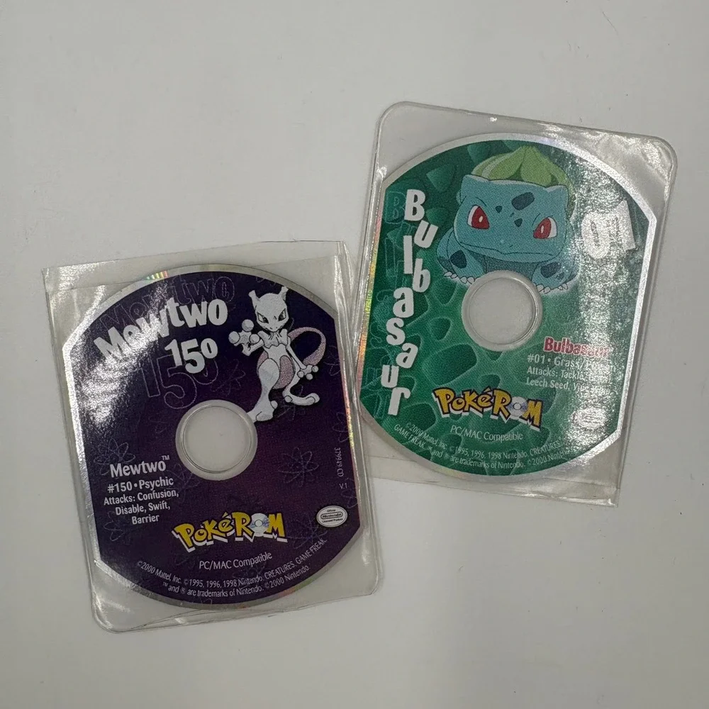Nintendo PokeROM Mini‎ CD-ROM Bulbasaur Mewtwo Lot 2000